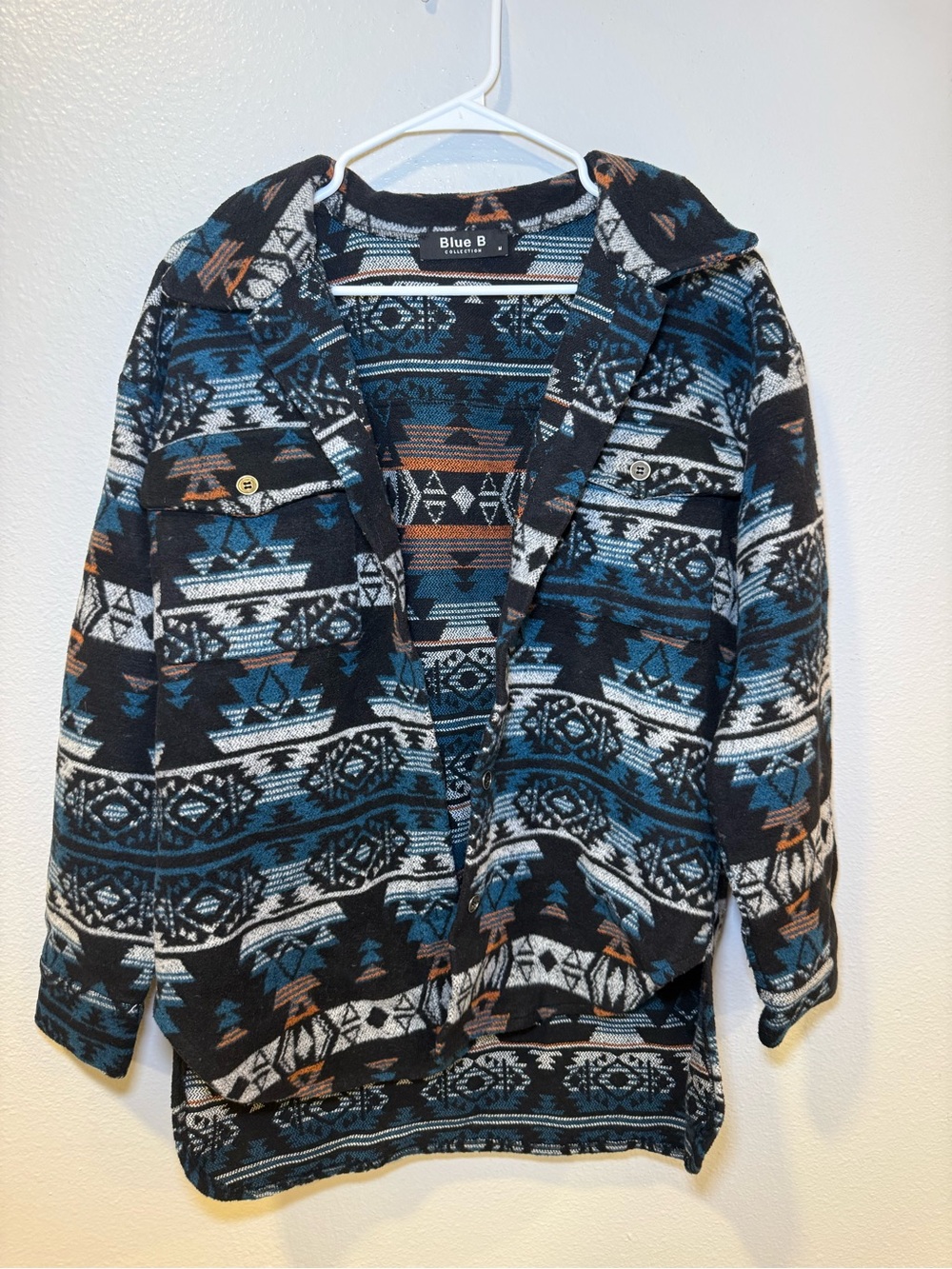 Blue B Collection Women’s Aztec Patterned Button-Down Shacket